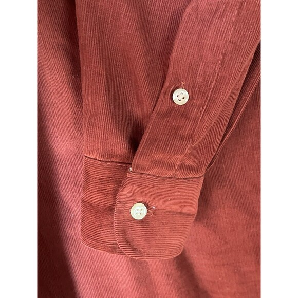 Burberry London Brown Corduroy Oxford Button Down Nova Check Cuffs, Women’s SZ M - Picture 9 of 10